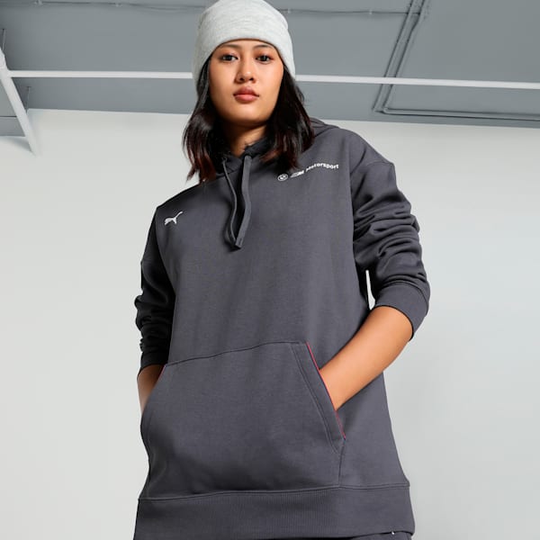 BMW M Motorsport Women's Relaxed Fit Hoodie, Galactic Gray, extralarge-IND