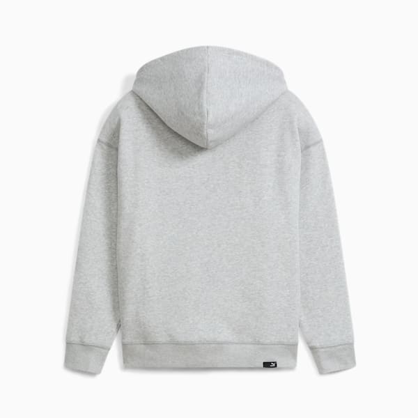 Suede Logo Women's Full-Zip Hoodie, Light Gray Heather, extralarge