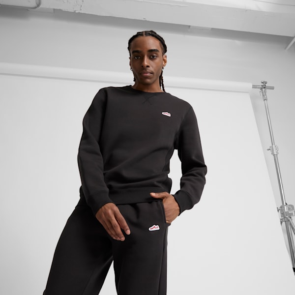 Suede Logo Men's Crew Neck Sweatshirt, Puma Black, extralarge