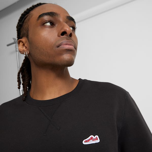 Suede Logo Men's Crew Neck Sweatshirt, Puma Black, extralarge