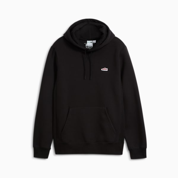 Sudadera con capucha para hombre con logo Suede, PUMA Black, extralarge