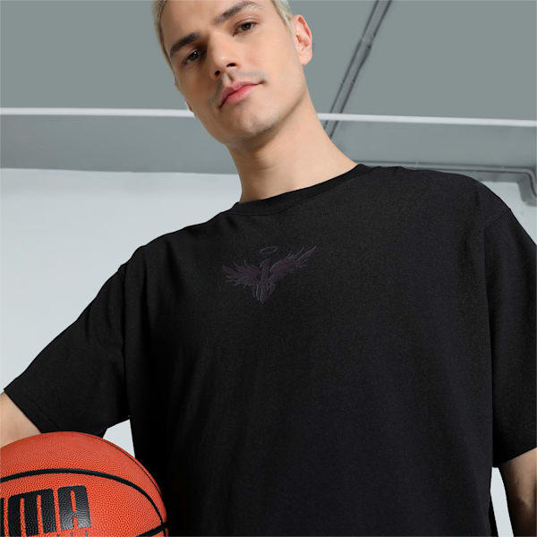 Melo Alwayz On Men's Oversized Basketball Tee, PUMA Black, extralarge-IND