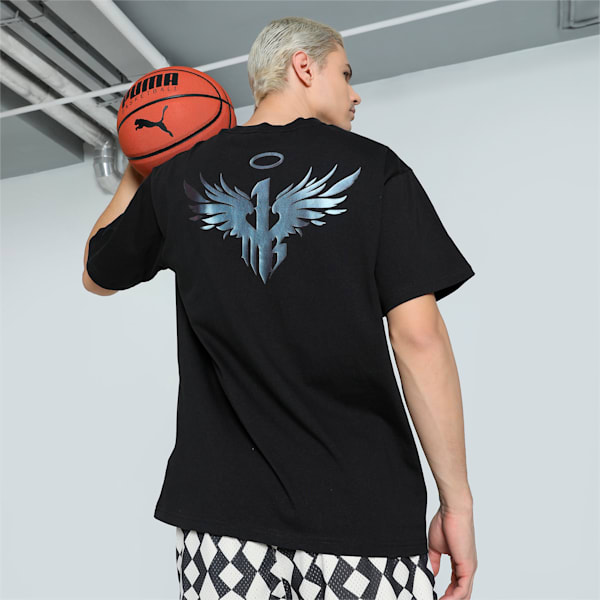 Melo Alwayz On Men's Oversized Basketball Tee, PUMA Black, extralarge-IND