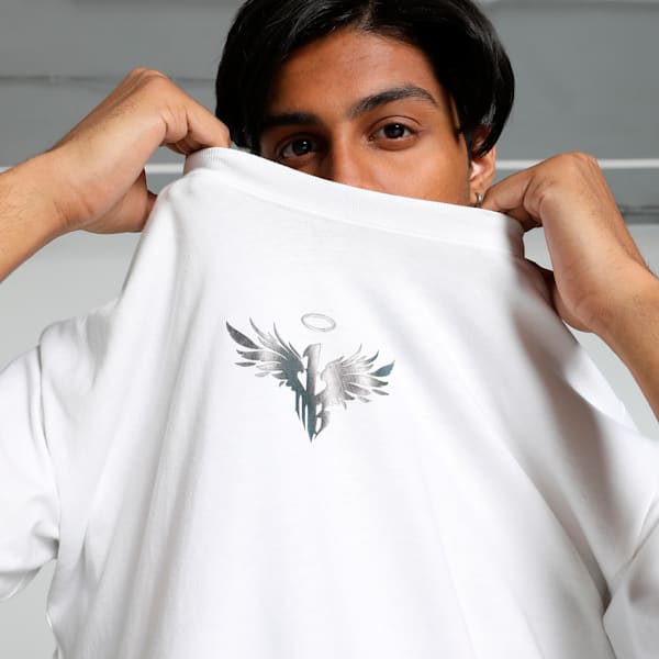 Melo Alwayz On Men's Oversized Basketball Tee, PUMA White, extralarge-IND
