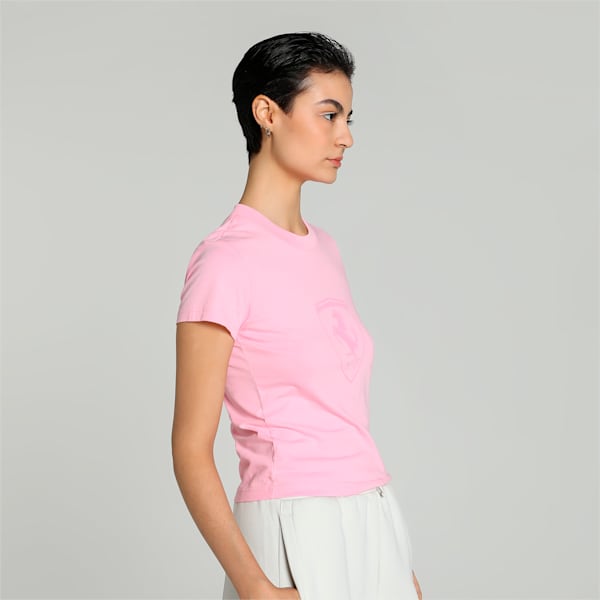 Scuderia Ferrari Women's Slim Fit Babydoll T-shirt, Pink Lilac, extralarge-IND
