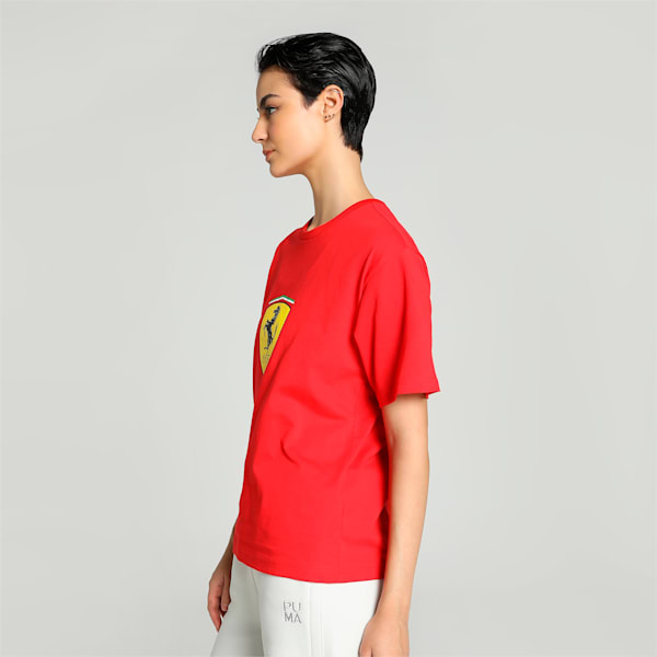 Scuderia Ferrari Women's Graphic Relaxed Fit T-shirt, Rosso Corsa, extralarge-IND