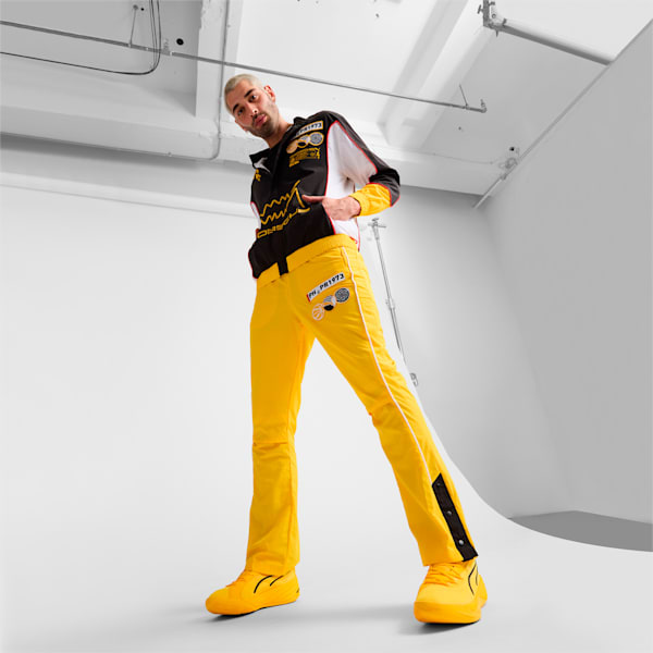 PUMA x PORSCHE Men's Basketball Jacket, PUMA Black-Sport Yellow-PUMA White, extralarge