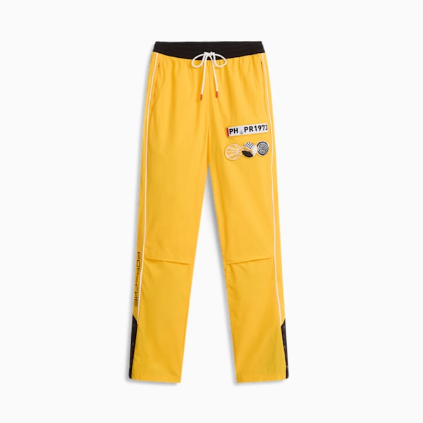 PUMA x PORSCHE Men's Basketball Woven Pants, Sport Yellow-PUMA Black, extralarge