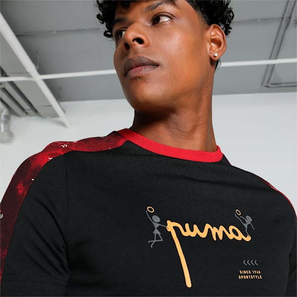 Men's Classics Graphic Slim Fit Tee, PUMA Black, extralarge-IND