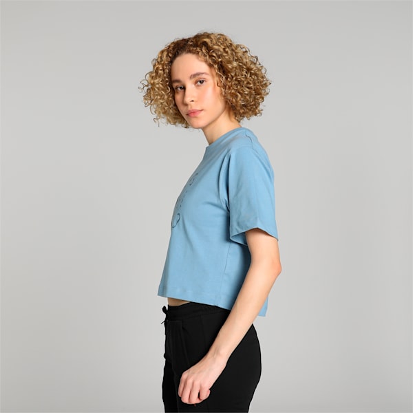 Classics Graphic Women's Relaxed Fit T-shirt, Zen Blue, extralarge-IND