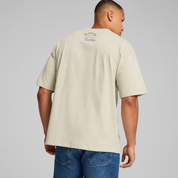 Porsche Legacy Statement Logo Men's Tee, Desert Dust, extralarge