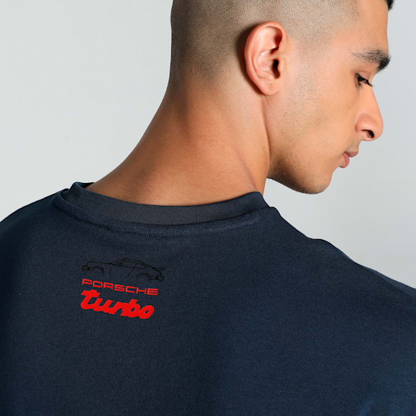 Porsche Legacy Statement Logo Oversized Fit Motorsport Tee, Club Navy, extralarge-IND