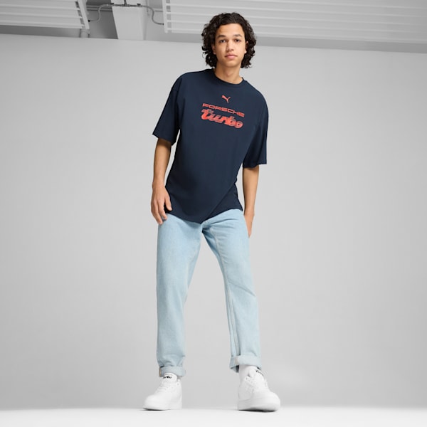 Porsche Legacy Statement Logo Men's Tee, Club Navy, extralarge