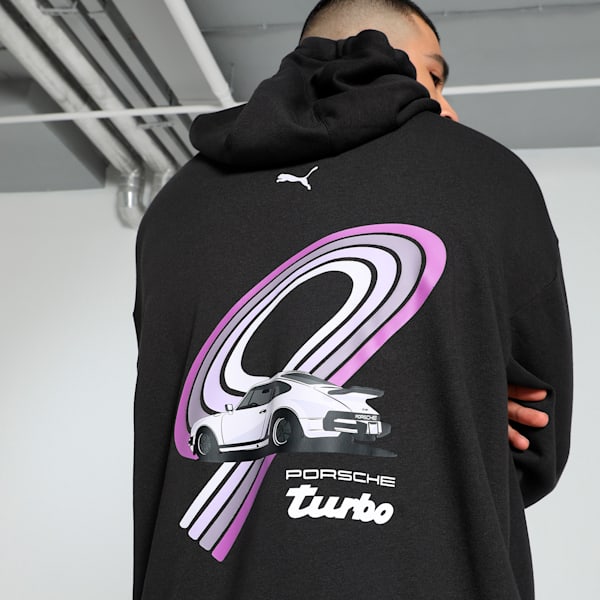 Porsche Legacy 911 Graphic Men's Relaxed Fit Motorsport Hoodie, PUMA Black, extralarge-IND