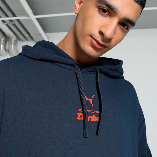Porsche Legacy 911 Graphic Men's Relaxed Fit Motorsport Hoodie, Club Navy, extralarge-IND