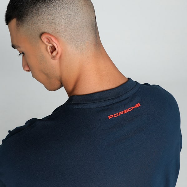 Porsche Legacy Men's Oversized Fit Motorsport Tee, Club Navy, extralarge-IND