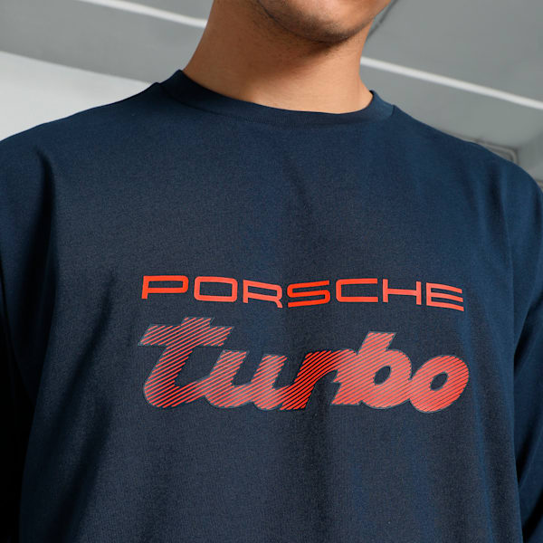 Porsche Legacy Men's Oversized Fit Motorsport Tee, Club Navy, extralarge-IND