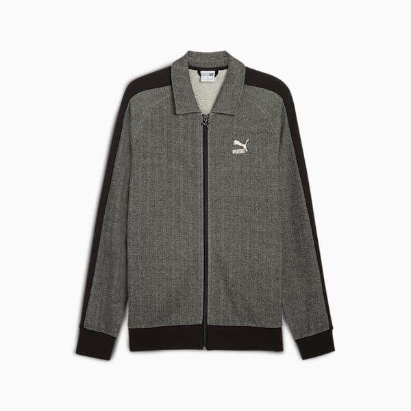T7 Men's Track Jacket, PUMA Black-Alpine Snow, extralarge