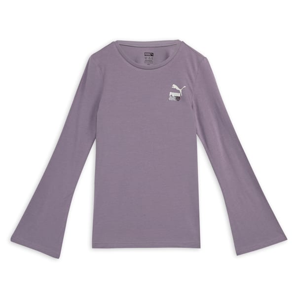 Long-sleeve Youth Slim Fit Tee, Pale Plum, extralarge-IND