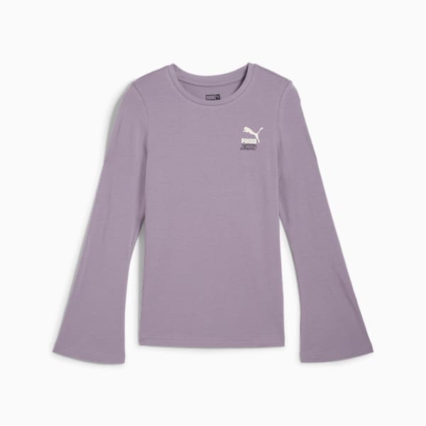 LAVA LAND Flared Big Kids' Long Sleeve Tee, Pale Plum, extralarge