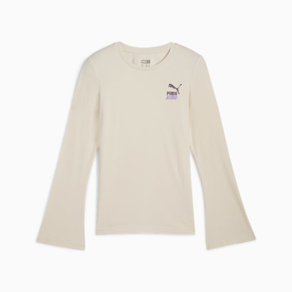 T-shirt à manches longues évasé LAVA LAND Enfant et adolescent, Alpine Snow, extralarge