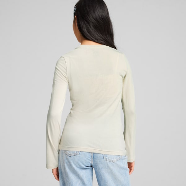 Long-sleeve Youth Slim Fit Tee, Alpine Snow, extralarge-IND