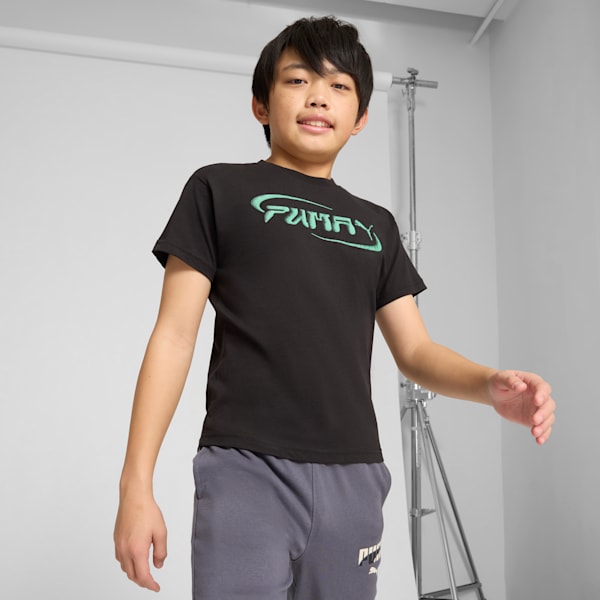 Martian Sunset Big Kids' Tee, PUMA Black, extralarge