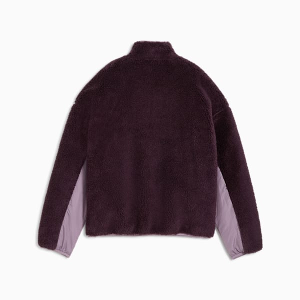 Reversible Women's Sherpa Jacket, Midnight Plum, extralarge