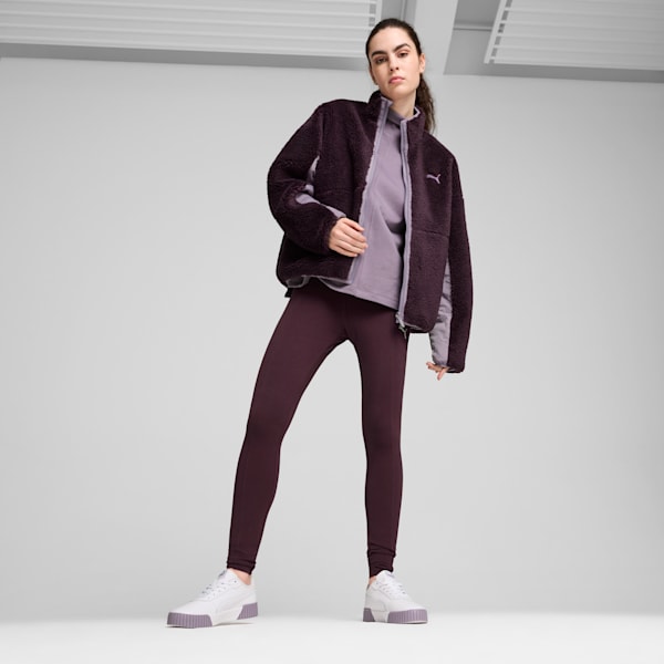 Reversible Women's Sherpa Jacket, Midnight Plum, extralarge