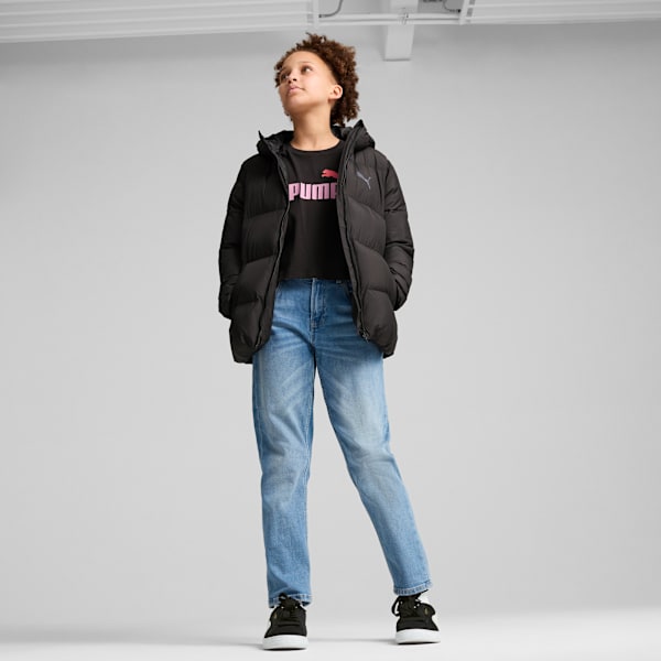 Poly Hooded Puffer Jacket Youth, PUMA Black, extralarge
