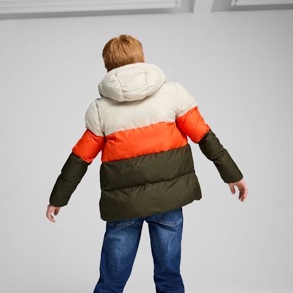 Doudoune à capuchon en polyester Enfant et adolescent, Dark Olive, extralarge