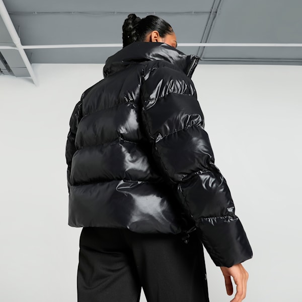 Shiny Puffer Women's Relaxed Fit Jacket, PUMA Black, extralarge-IND