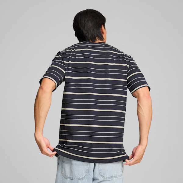 Puma MMQ Men s Striped T Shirt Dark Blue M