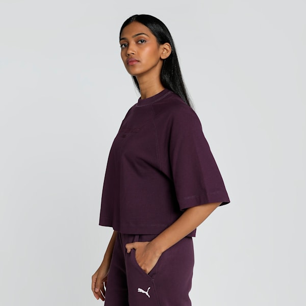 CLASSICS Women's Oversized Tee, Midnight Plum, extralarge-IND