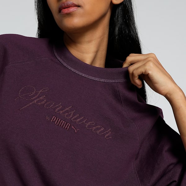 CLASSICS Women's Oversized Tee, Midnight Plum, extralarge-IND
