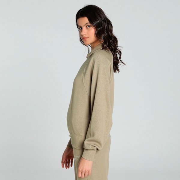 CLASSICS Half Zip Women's Relaxed Fit Polo Sweatshirt, Oak Branch, extralarge-IND