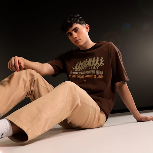 PUMA x LMC Graphic Men's Relaxed Fit Tee, Espresso Brown, extralarge-IND