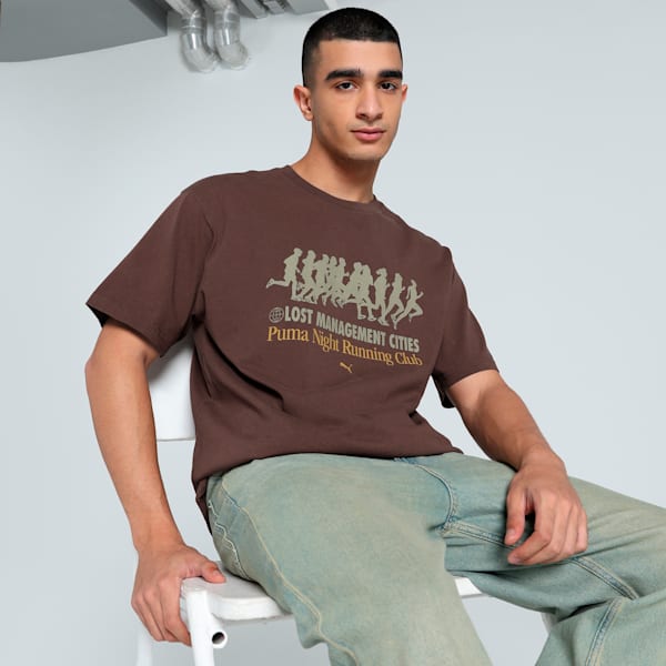 PUMA x LMC Graphic Men's Relaxed Fit Tee, Espresso Brown, extralarge-IND