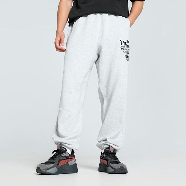 PUMA x LMC Men's Relaxed Fit Sweat Pants, Light Gray Heather, extralarge-IND