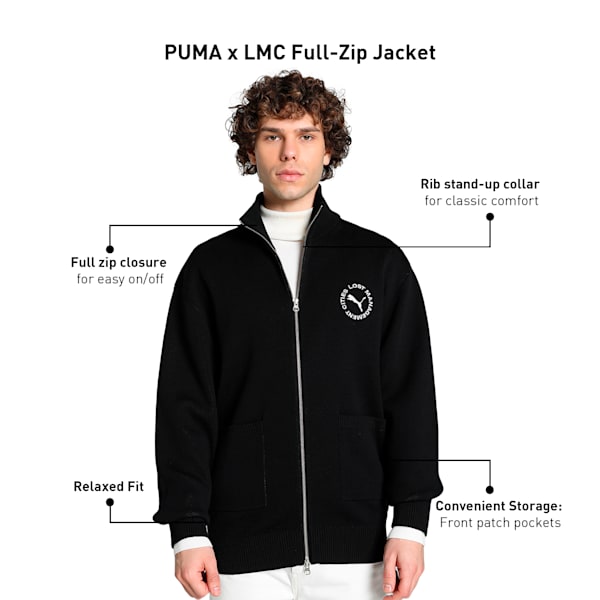 PUMA x LMC Full-Zip Men's Relaxed Fit Jacket, PUMA Black, extralarge-IND