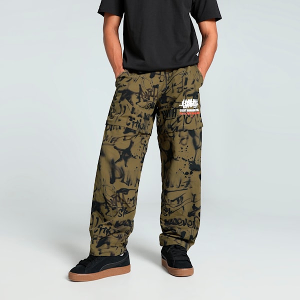 PUMA x LMC All-over Print Men's Relaxed Fit Pants, Wild Willow, extralarge-IND