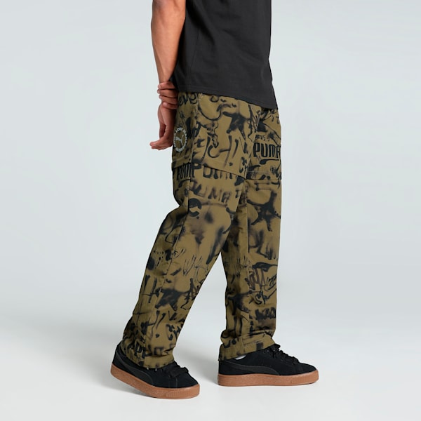 PUMA x LMC All-over Print Men's Relaxed Fit Pants, Wild Willow, extralarge-IND
