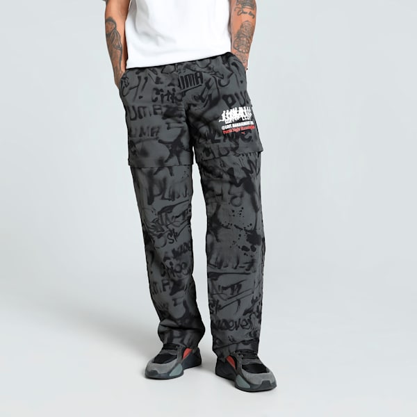 PUMA x LMC All-over Print Men's Relaxed Fit Pants, Shadow Gray, extralarge-IND
