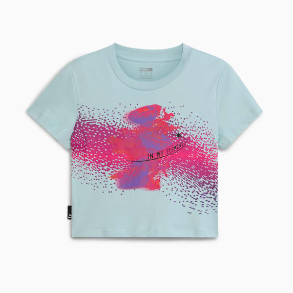 Playera corta estampada para mujer CLASSICS, Turquoise Surf, extralarge