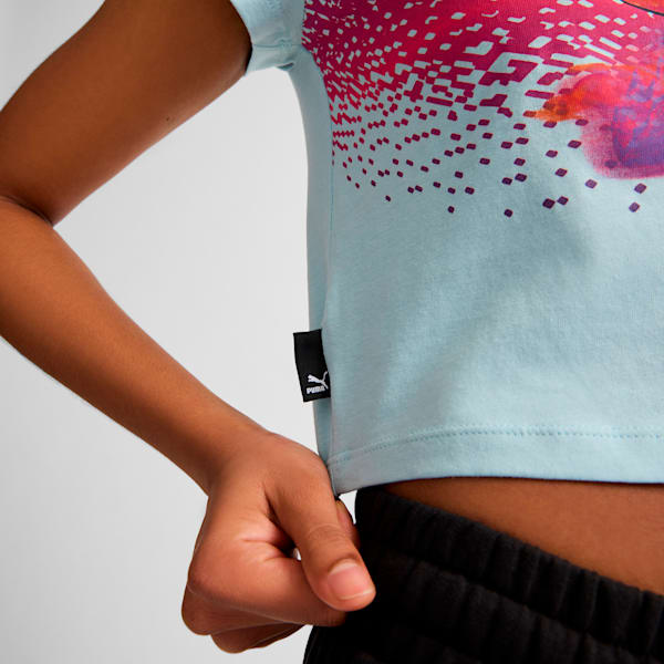 Playera corta estampada para mujer CLASSICS, Turquoise Surf, extralarge