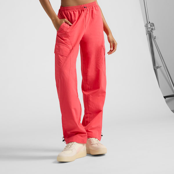 CLASSICS TURN IT UP Women's Cargo Pants, Tart Cherry, extralarge