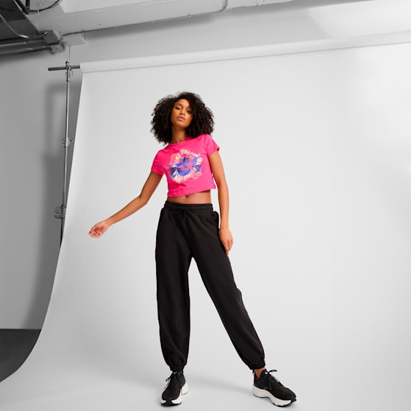 CLASSICS Women's Repeat Logo Baby Tee, PUMA Pink, extralarge