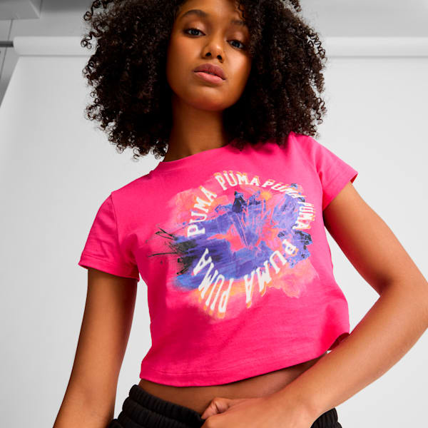 Playera corta para mujer CLASSICS Repeat Logo, PUMA Pink, extralarge