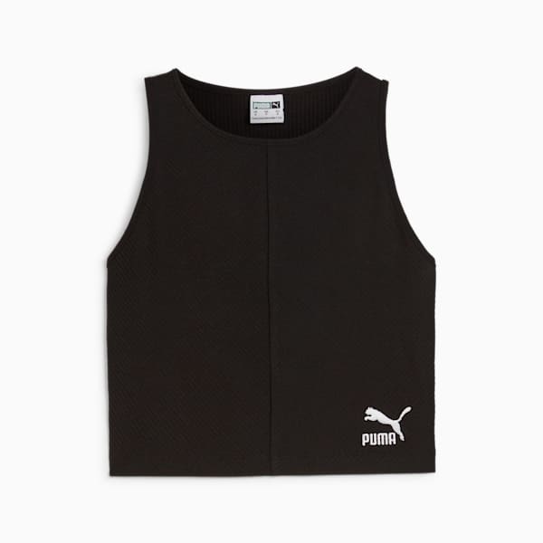 CLASSICS Women's Ribbed Crop Top, PUMA Black, extralarge