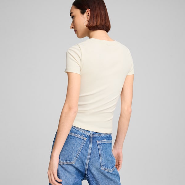 Playera Mujer CLASSICS Ribbed, Alpine Snow, extralarge